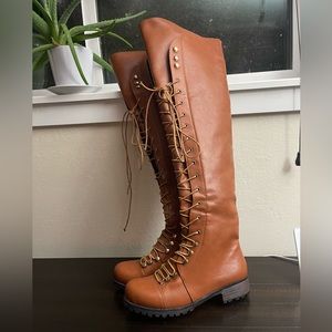 Brand new over the knee lace up boots